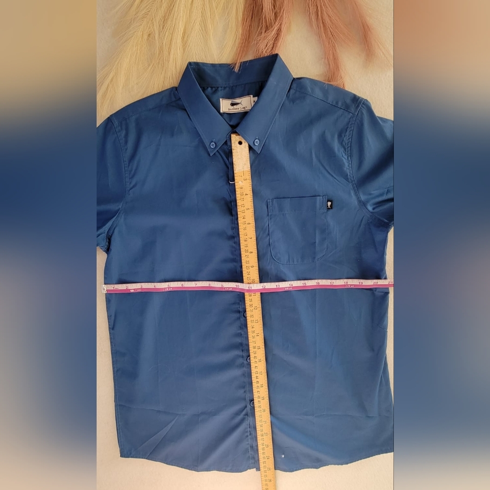 Southern Lure Men's Casual Woven‎ Sport Shirt Size M Nany Blue - Picture 5 of 5
